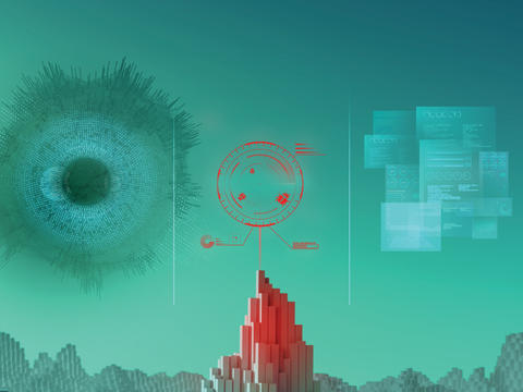 PropheCy Image of a cyberlandscape with a detection alert